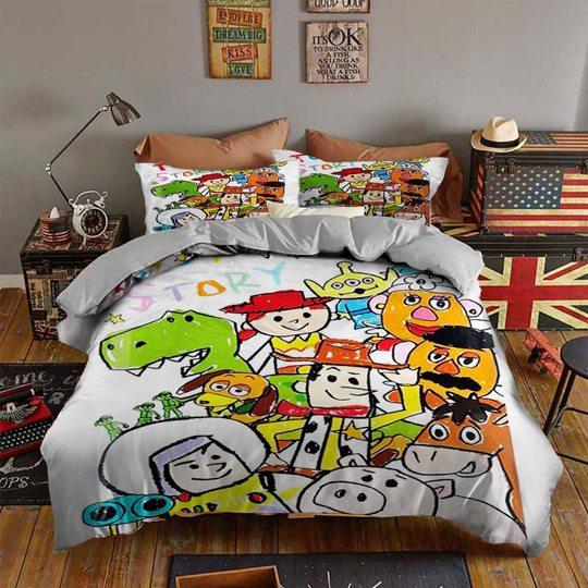 Toy Story Bedding Set DN All Toys In Drawing Art Duvet Covers Colorful Unique Gift