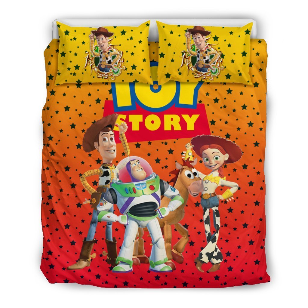 Toy Story Bedding Set DN Woody Buzz Lessie Bullseye Duvet Covers Orange Unique Gift