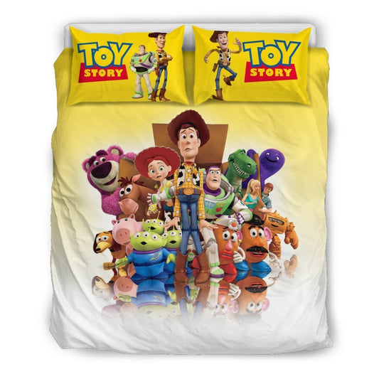 Toy Story Bedding Set DN Toy Story All Characters Graphic Duvet Covers Yellow White Unique Gift