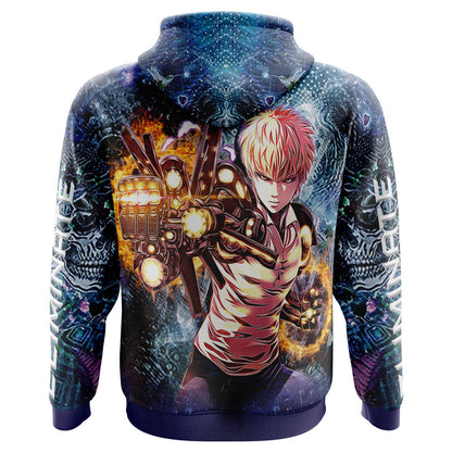 One Punch Man Hoodie One Punch Man Genos Shooting Hoodie Blue Unisex