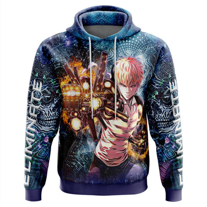 One Punch Man Hoodie One Punch Man Genos Shooting Hoodie Blue Unisex