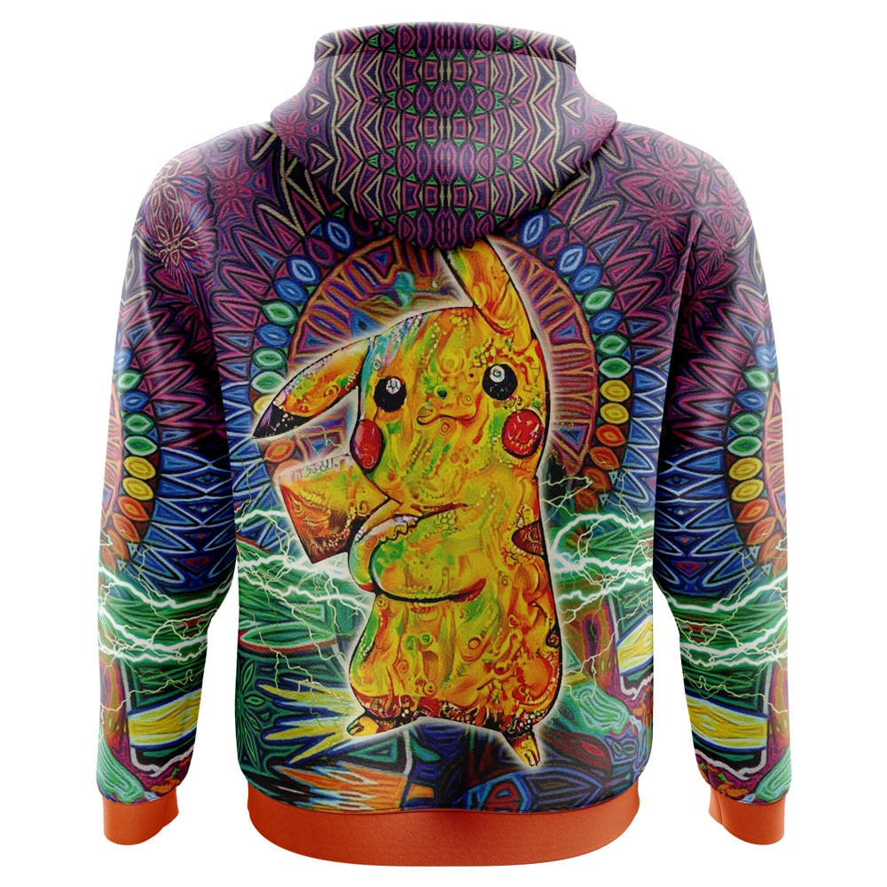 PKM Hoodie Pikachu Mandala Style Hoodie Colorful Unisex