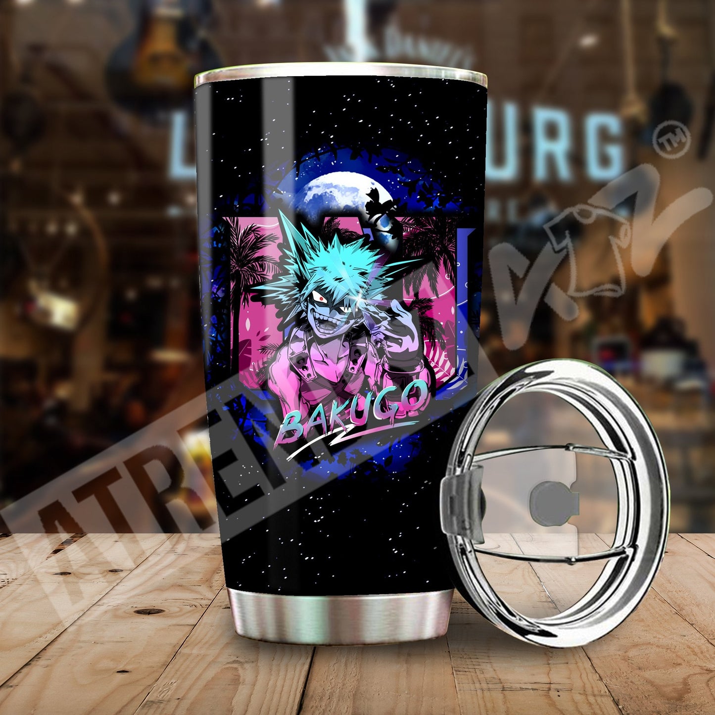  My Hero Academia Tumbler Bakugo Pink Blue Black Galaxy Tumbler Cup Travel Mug For Anime Fan