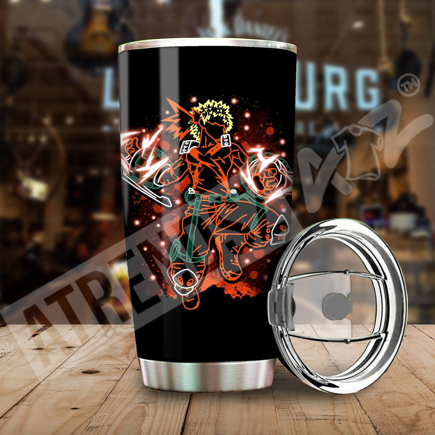  My Hero Academia Tumbler Bakugo Orange Black Tumbler Cup Travel Mug For Anime Fan