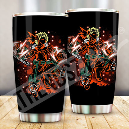  My Hero Academia Tumbler Bakugo Orange Black Tumbler Cup Travel Mug For Anime Fan