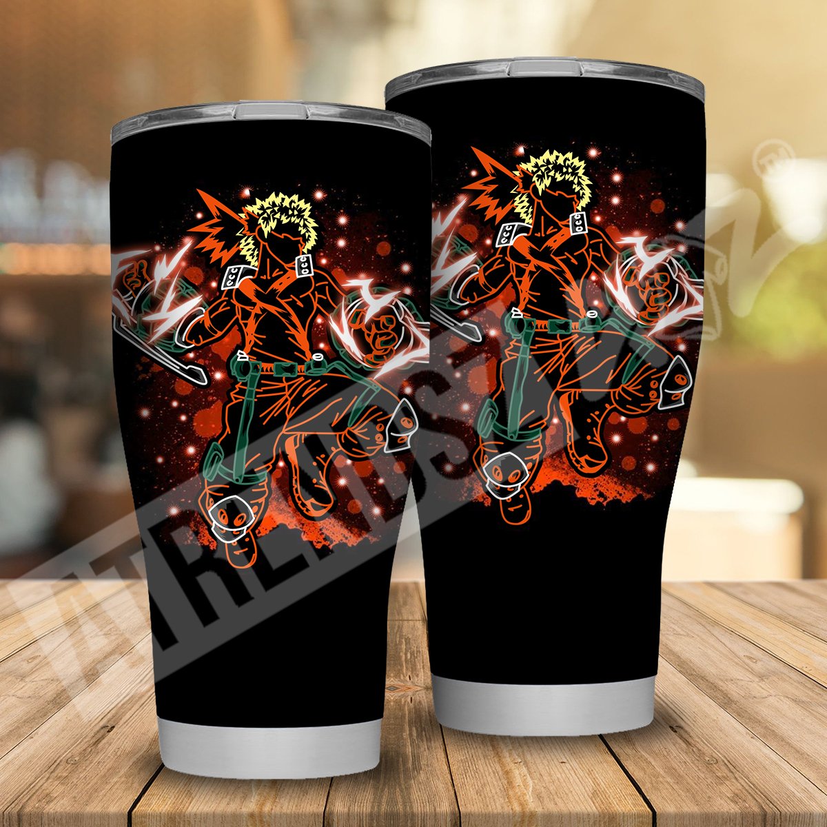  My Hero Academia Tumbler Bakugo Orange Black Tumbler Cup Travel Mug For Anime Fan