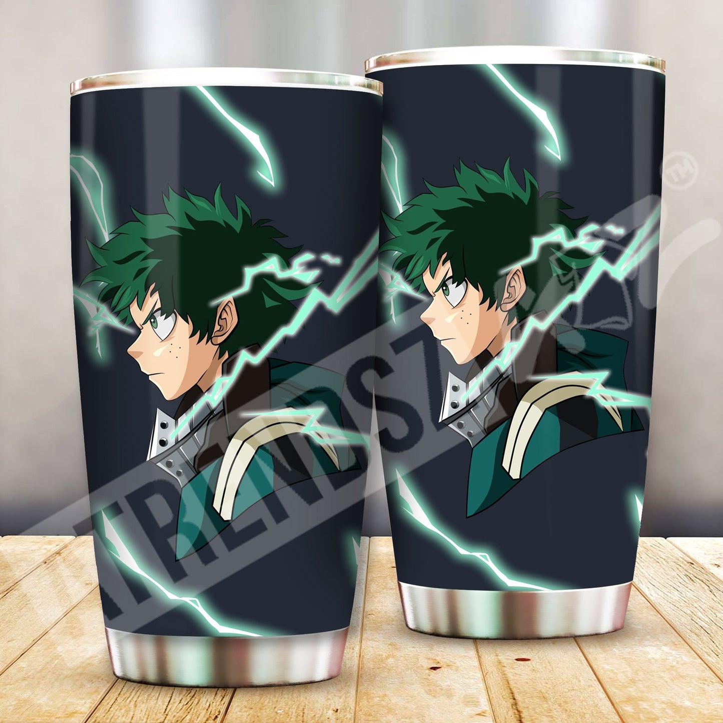  My Hero Academia Tumbler Midoriya Izuku Black Tumbler Cup Travel Mug For Anime Fan