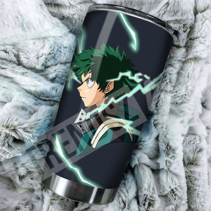  My Hero Academia Tumbler Midoriya Izuku Black Tumbler Cup Travel Mug For Anime Fan