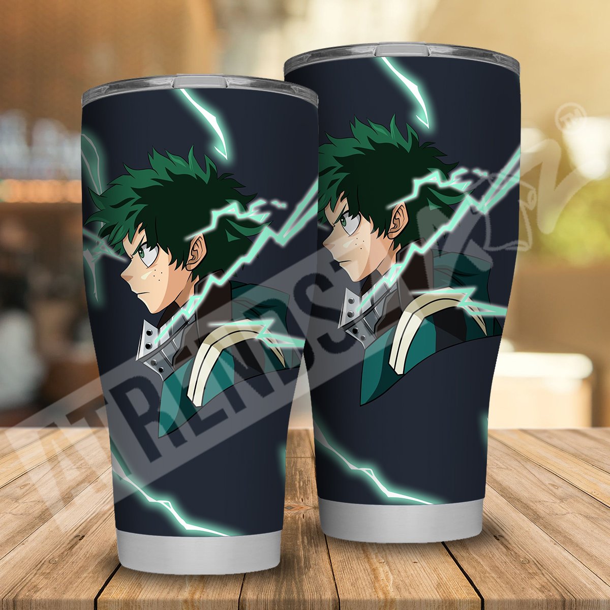  My Hero Academia Tumbler Midoriya Izuku Black Tumbler Cup Travel Mug For Anime Fan