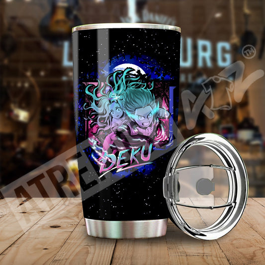  My Hero Academia Tumbler Deku Piggyback Eri Black Galaxy Tumbler Cup