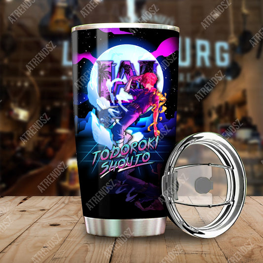  My Hero Academia Tumbler Todoroki Shouto Pink Black My Hero Academia Logo Tumbler Cup