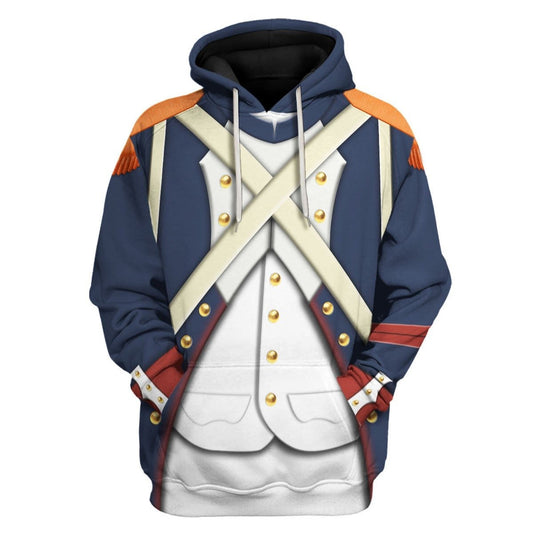  Historical Hoodie French Imperial Guard Grenadier Uniform Costume 3d Blue Hoodie Historical Apparel Adult Full Size