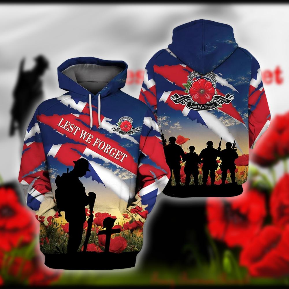 Unifinz Army Veteran Hoodie Military Gifts Poppy Blue Sky Lest We Forget Awesome Hoodie Army Apparel For Veteran 2022