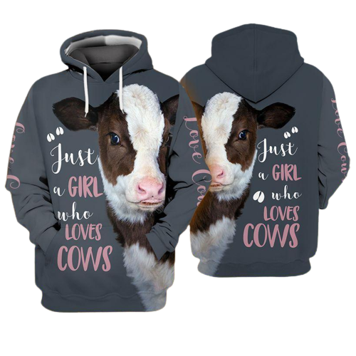 Farmer Shirt Just A Girl Who Loves Cow Farmer Grey Hoodie Farmer Hoodie