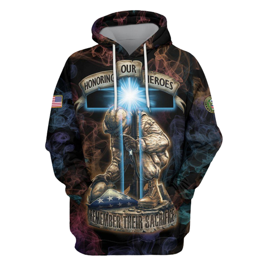 Veteran Shirt Honoring Our Heroes Remember Their Sacrifice Smoke Hoodie Veteran Hoodie