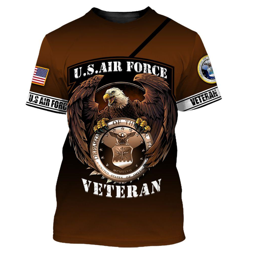 Unifinz Veteran Hoodie American Military Brown Shirt US Air Force Eagle Awesome T-shirt Military Hoodie Shirt 2023