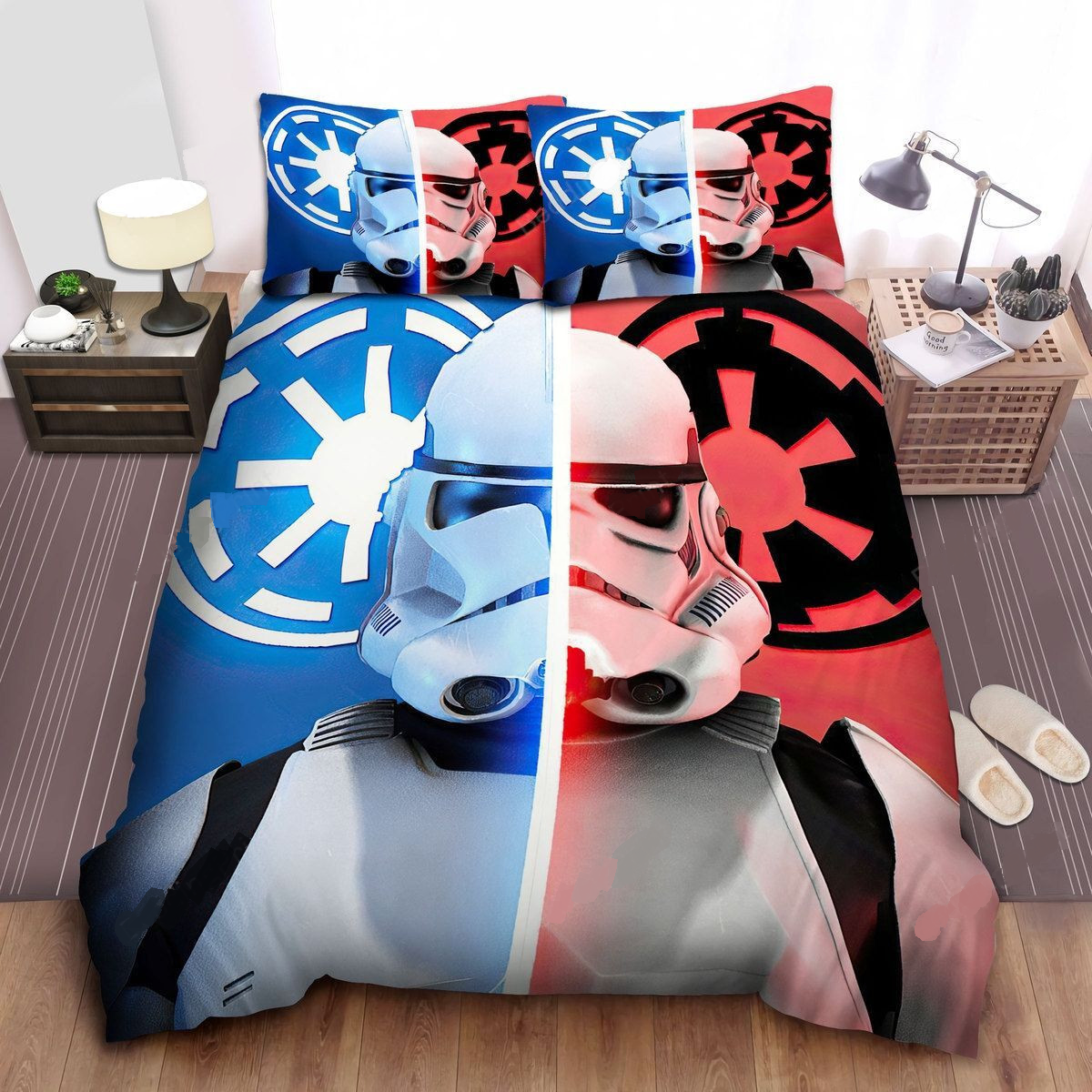 SW Bedding Set Stormtrooper Of Galactic Empire And Galactic Republic Duvet Covers Red Blue Unique Gift