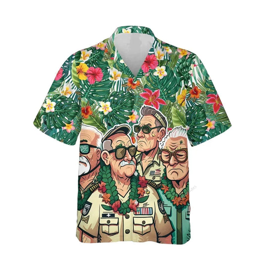 Veteran Hawaii Shirt Retired And Lovin It Tropical Aloha Shirt Green Unisex