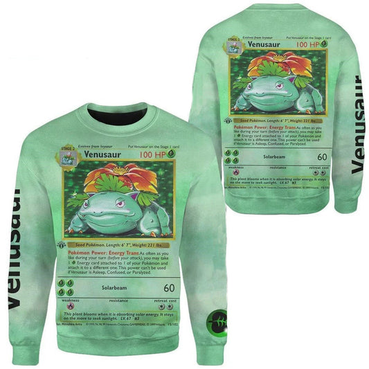 PKM Sweatshirt PKM Venusaur Card Sweatshirt Green Unisex