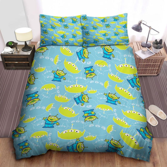 Toy Story Bedding Set DN Toy Story Cute Aliens Pattern Duvet Covers Blue Unique Gift