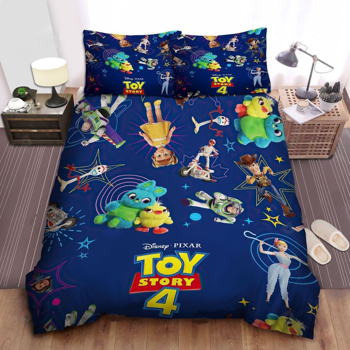 Toy Story Bedding Set DN Toy Story 4 Characters Pattern Duvet Covers Blue Unique Gift