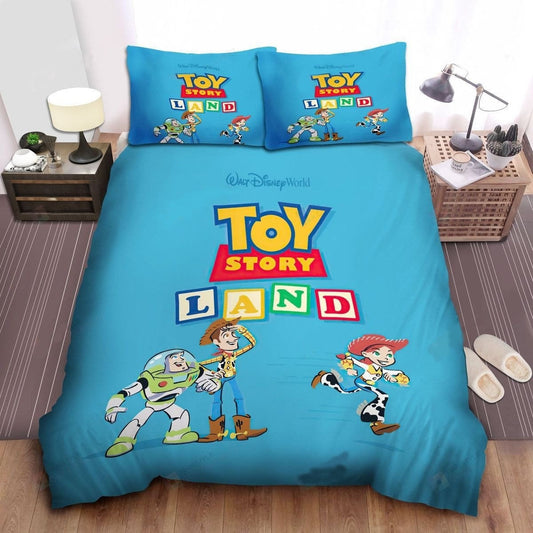 Toy Story Bedding Set DN Toy Story Characters Land On Duvet Covers Blue Unique Gift