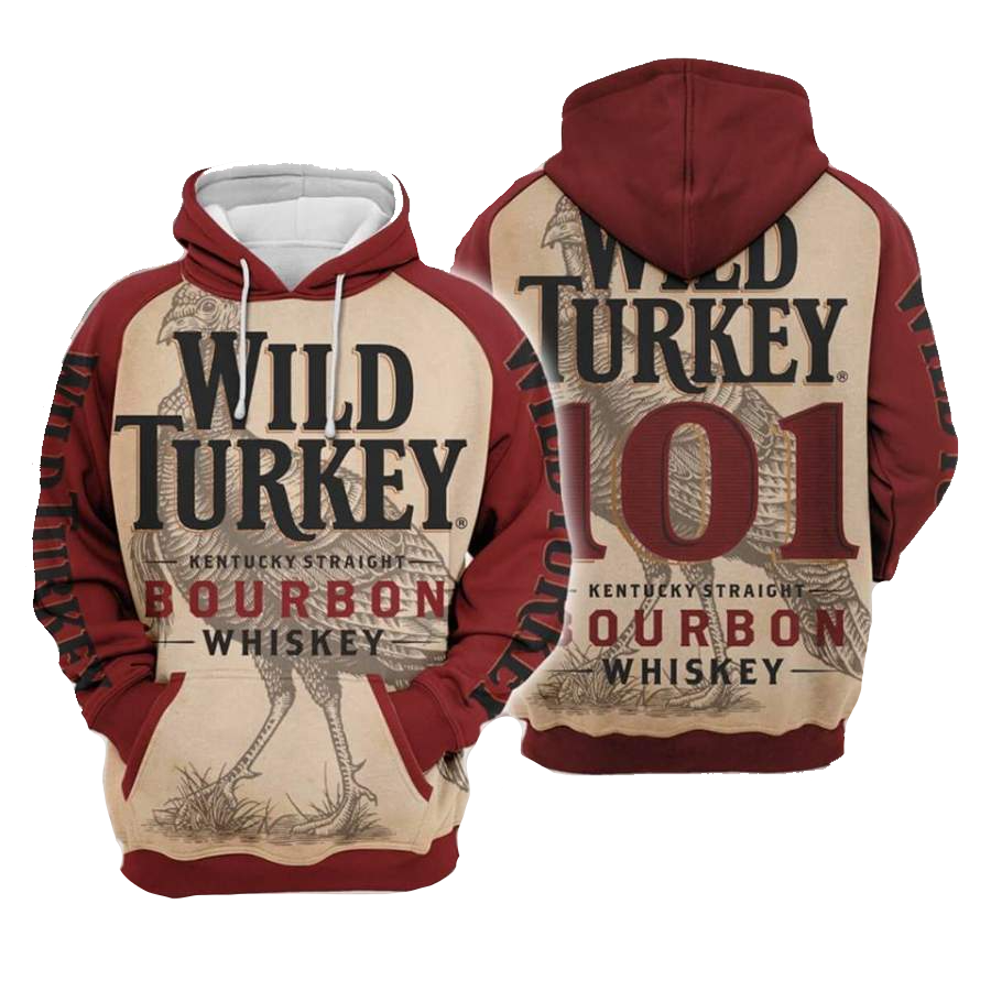 Thanksgiving Hoodie Wild Turkey Bourbon Whiskey Hoodie Red Unisex