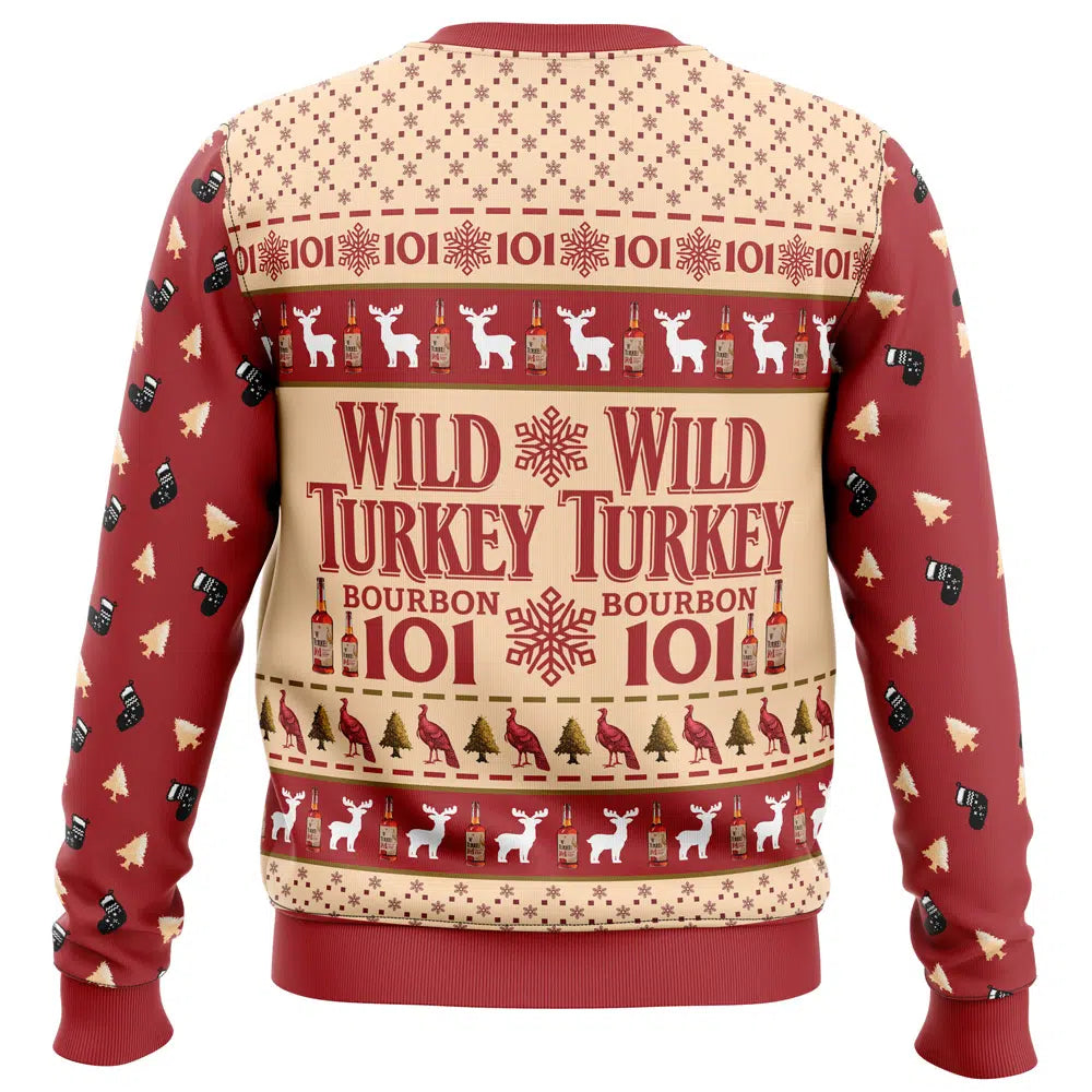 Thanksgiving Sweatshirt Wild Turkey Bourbon 101 Sweatshirt Red Unisex