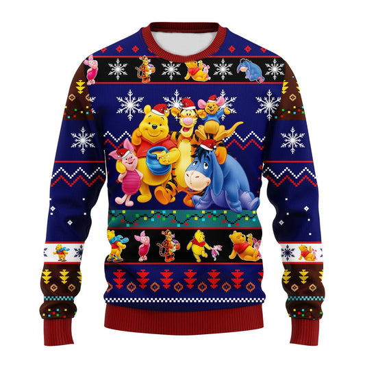 Winnie The Pooh Sweatshirt Winnie The Pooh And Friends Cute Noel Sweatshirt Colorful Unisex