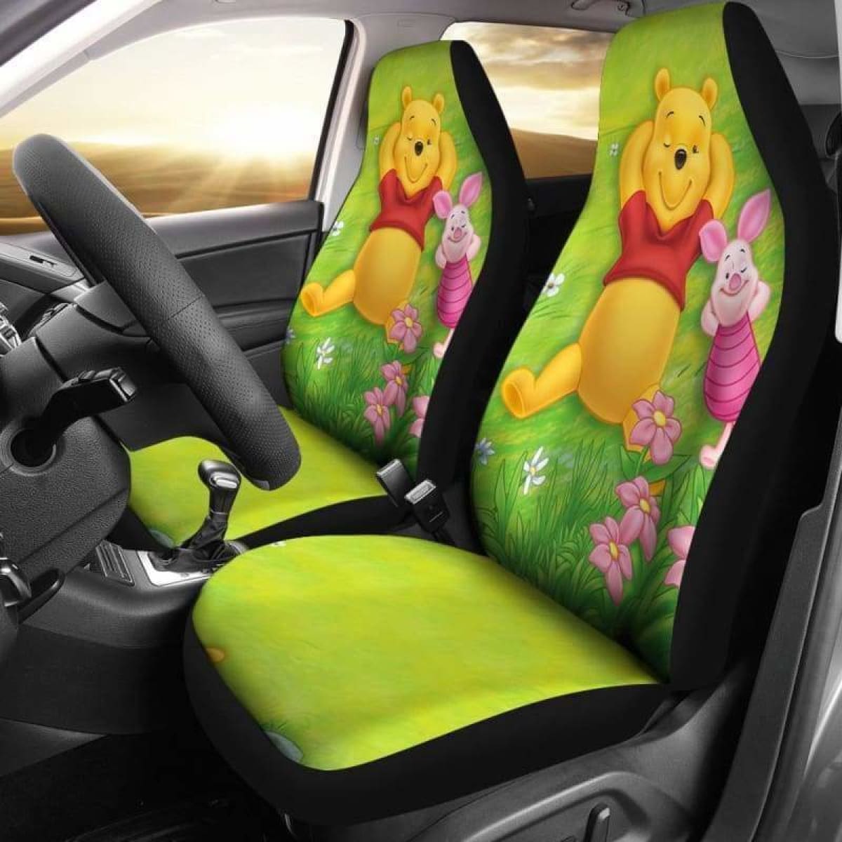 WTP Car Seat Covers Pooh And Piglet On The Hill Seat Covers