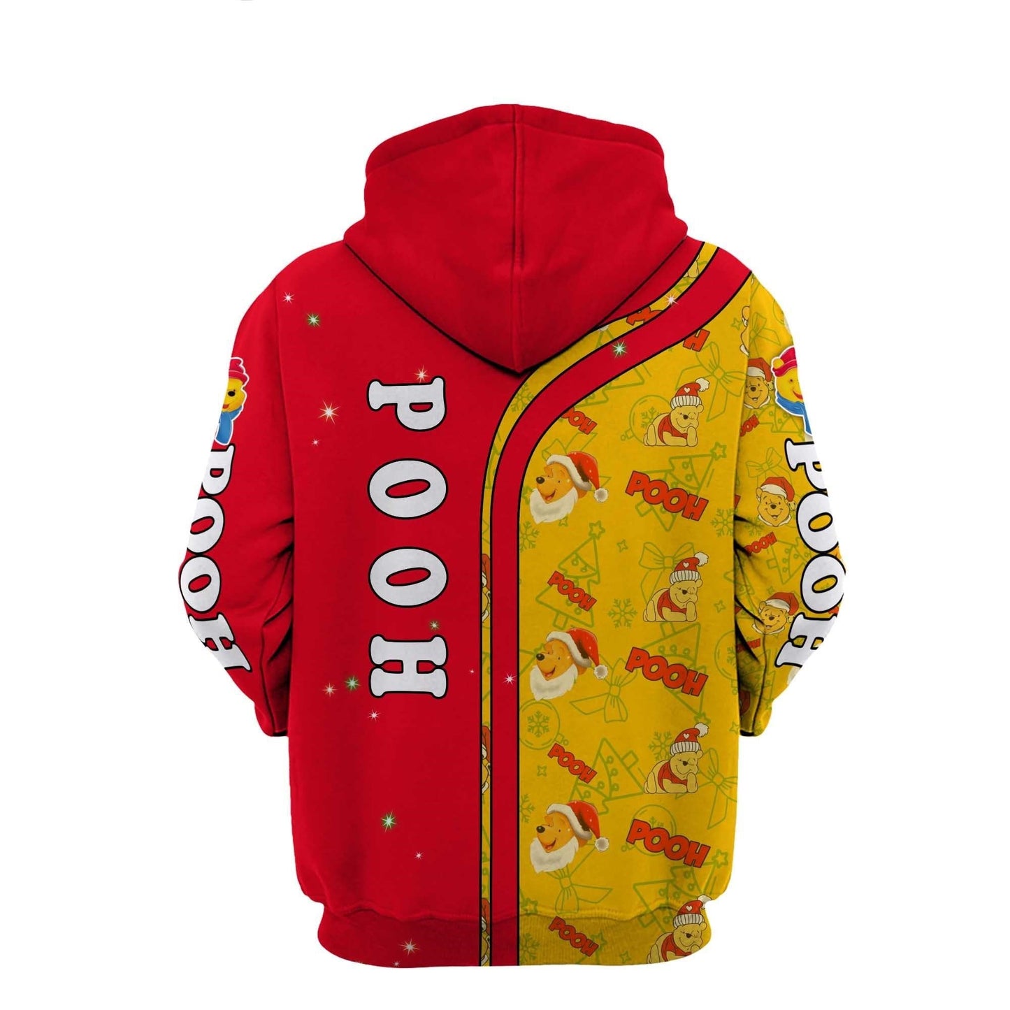 WTP Hoodie Santa Pooh With Honey Hoodie Red Yellow Unisex