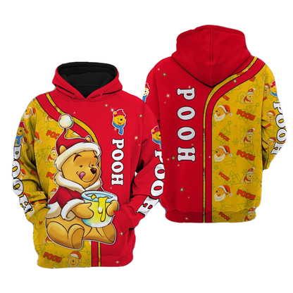 WTP Hoodie Santa Pooh With Honey Hoodie Red Yellow Unisex