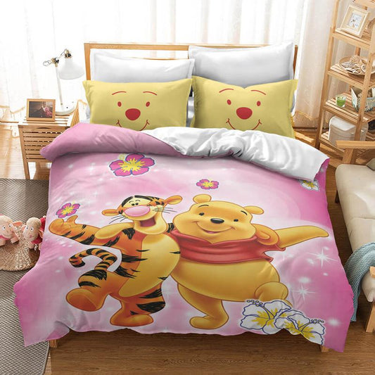 WTP Bedding Set DN Tigger And Pooh Best Friendd Duvet Covers Pink Unique Gift