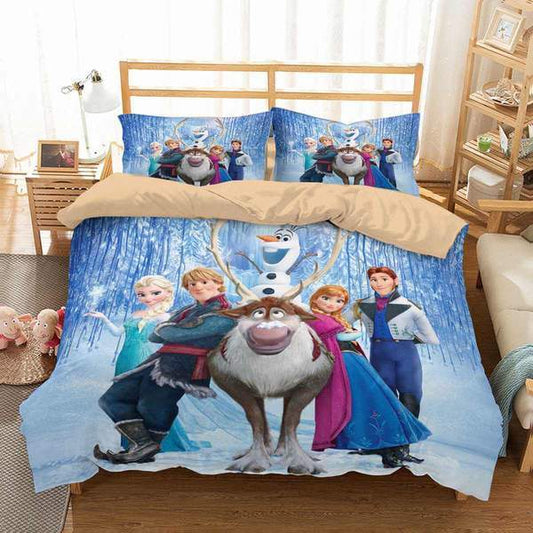 Frozen Bedding Set Frozen All Main Characters Duvet Covers Colorful Unique Gift