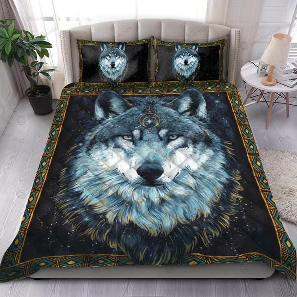 Wolf Bedding Set Wolf Passion Moon Symbol Duvet Covers Blue Gray Unique Gift