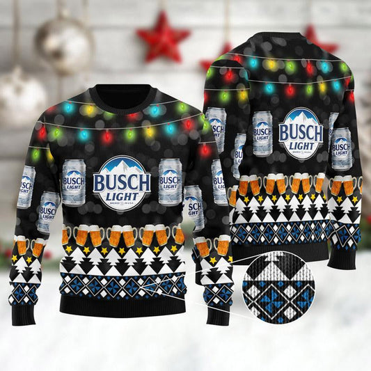 Busch Light Sweatshirt Xmas Light Busch Light Sweatshirt Black Unisex Adults