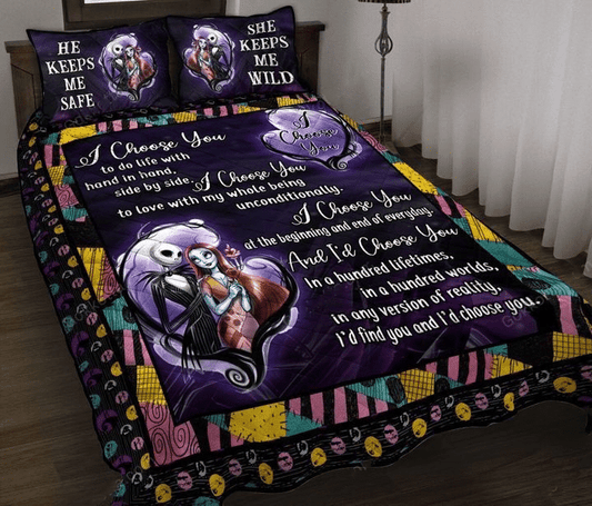 TNBC Bedding Set Jack Sally I Choose You Duvet Covers Colorful Unique Gift