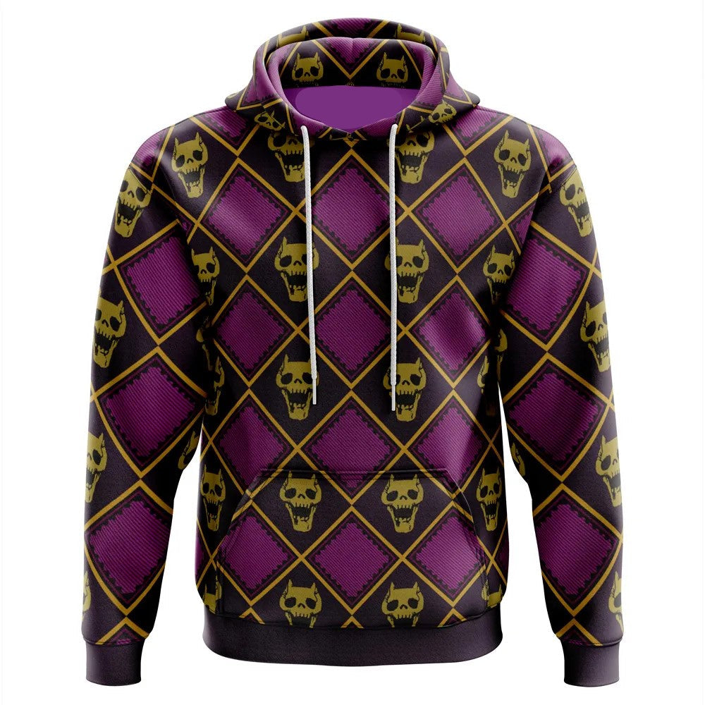 JoJo's Bizarre Adventure Hoodie Yoshikage Kira Killer Queen Costume Hoodie Purple Unisex