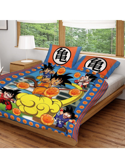 Dragon Ball Bedding Set Young Goku On Nimbus Dragon Balls Pattern Duvet Covers Colorful Unique Gift