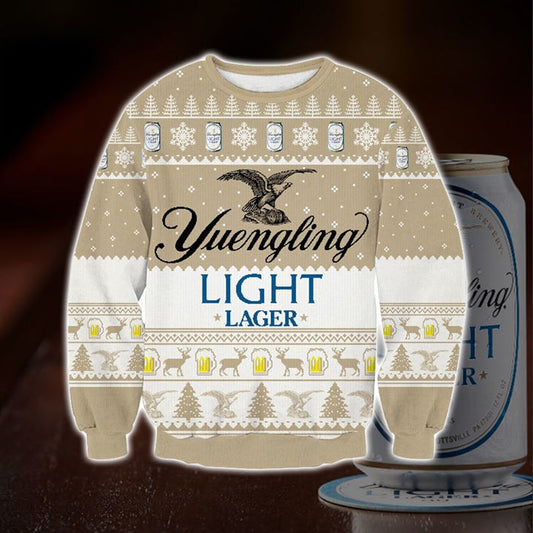 Yuengling Sweatshirt Yuengling Traditional Larger Christmas Sweatshirt White Brown Unisex