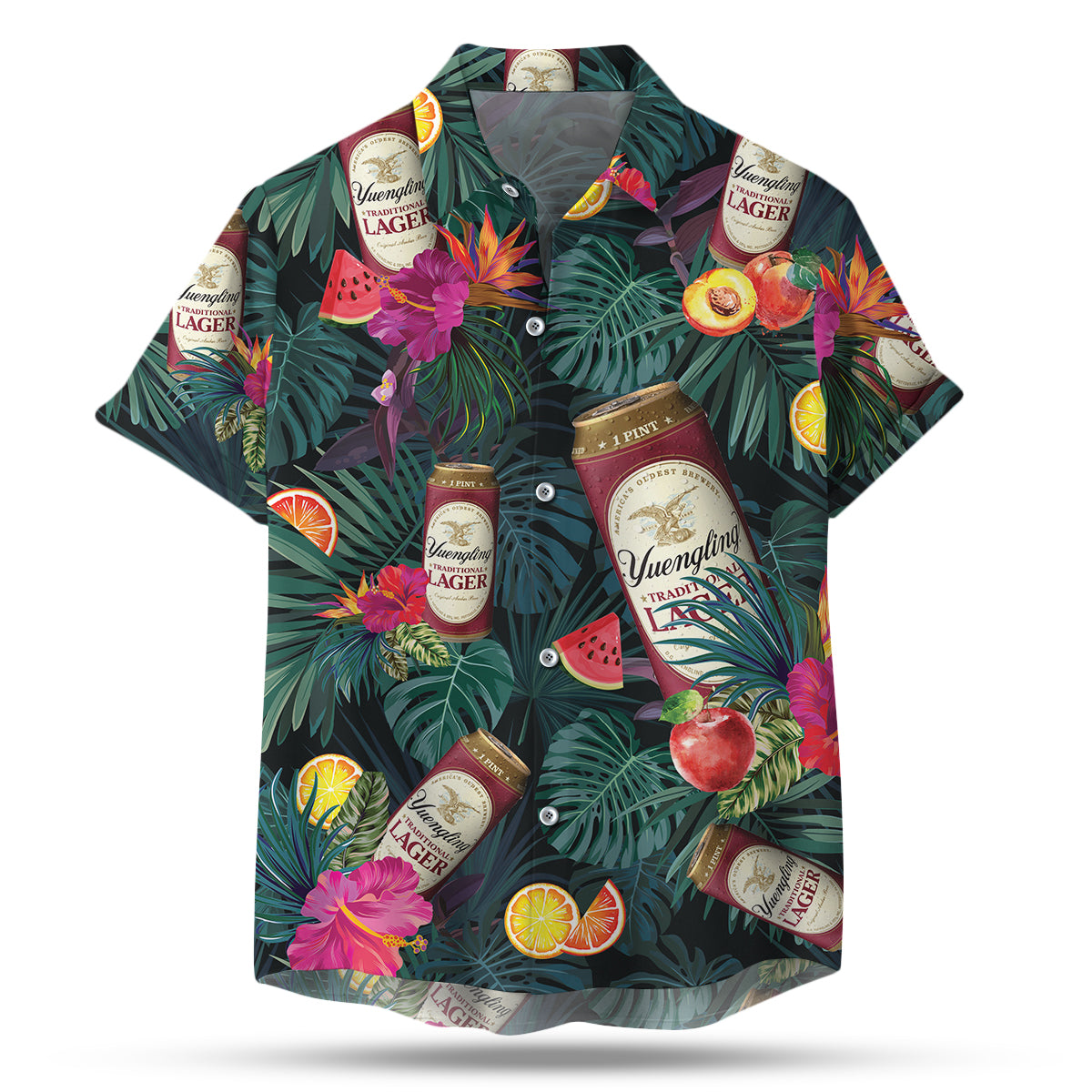 Yuengling Hawaii Shirt Yuengling Lager Beer Fruits Tropical Aloha Shirt Green Unisex