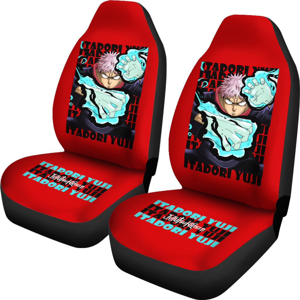 Jujutsu Kaisen Car Seat Covers Yuji Itadori Fighting Pose Seat Covers