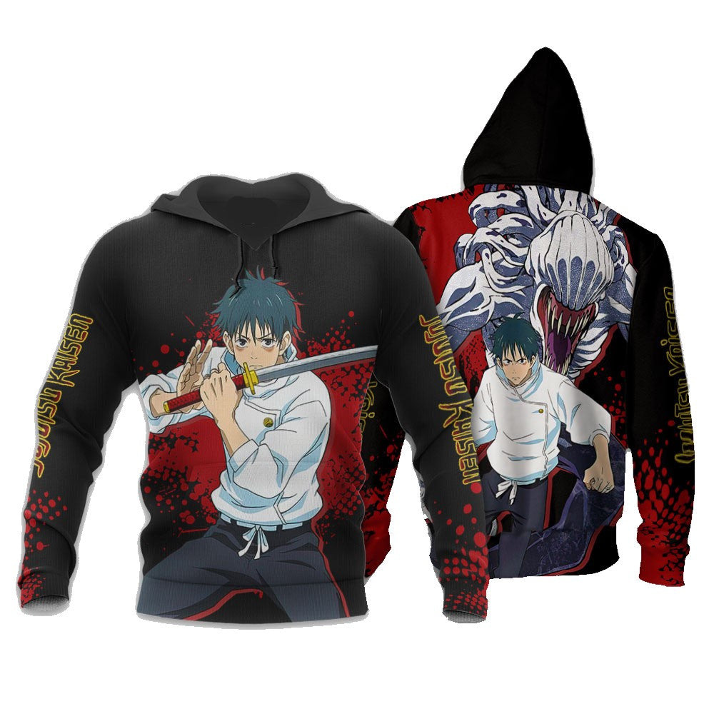 Jujutsu Kaisen Hoodie Jujutsu Kaisen Yuta Okkotsu And Rika Hoodie Black Red Unisex