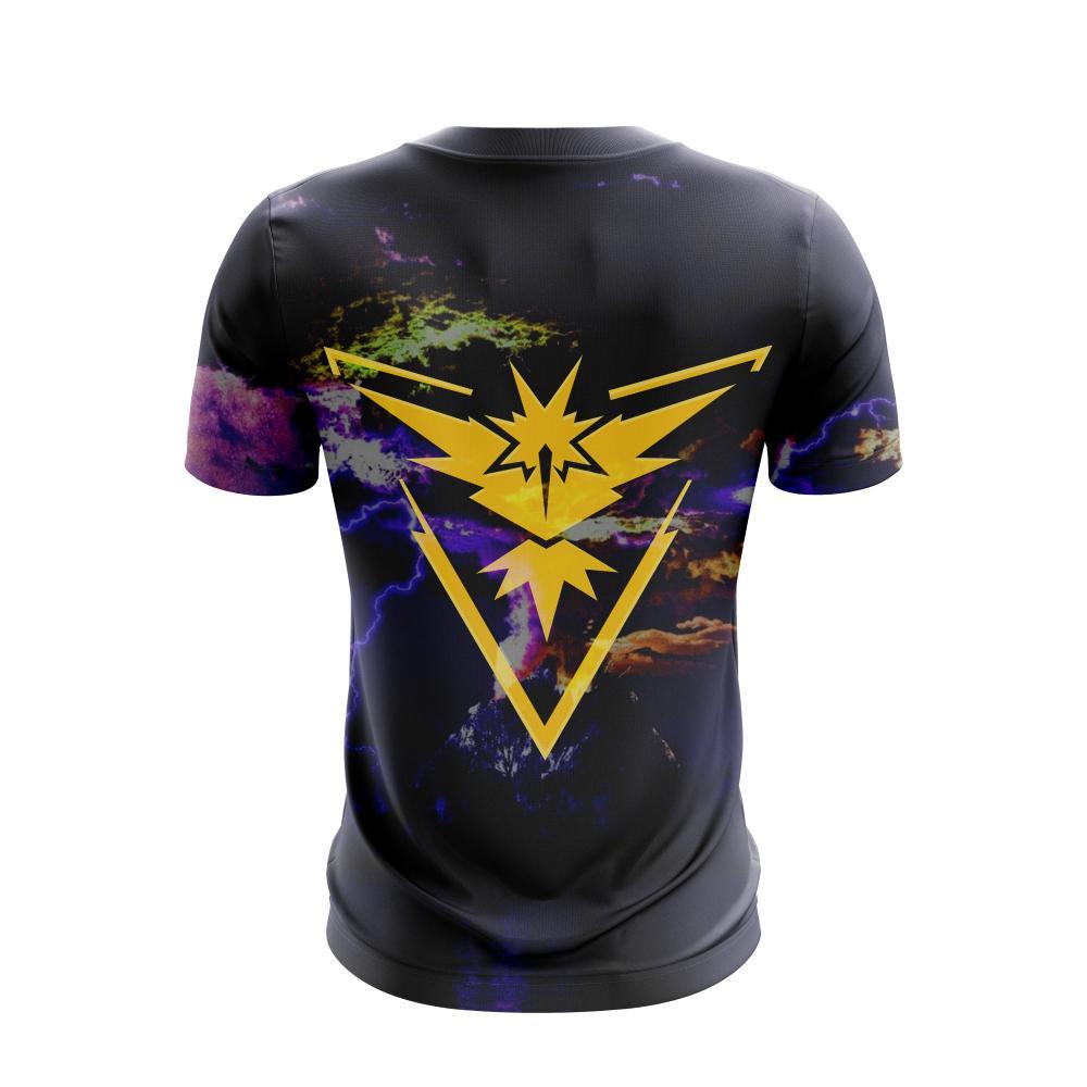 PKM T-shirt Zapdos Team Instinct Pokemon Go T-shirt Black Unisex