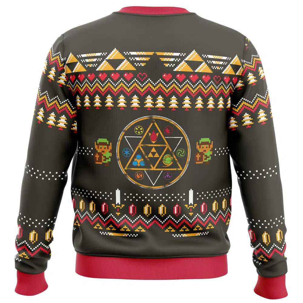 The Legend Of Zelda Sweatshirt Ocarina Of Time Logos Rubies Pattern Sweatshirt Brown Unisex