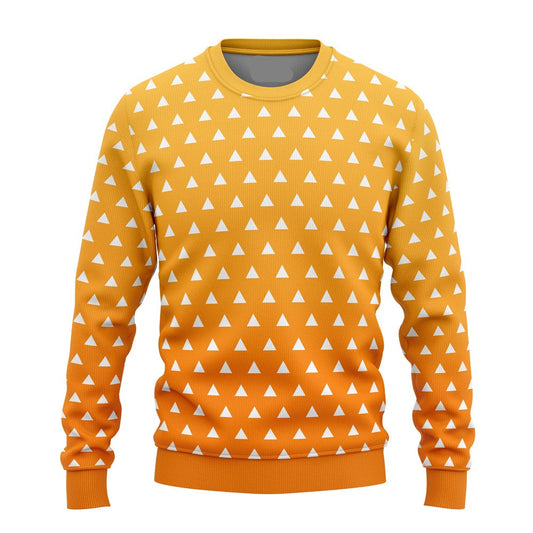 Demon Slayer Sweatshirt Zenitsu Agatsuma Haori Sweatshirt Orange Unisex Adults New Release