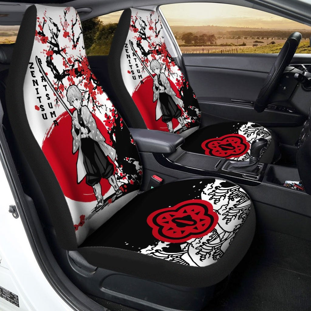 Demon Slayer Car Seat Covers Zenitsu Japan Style Graphic Seat Covers