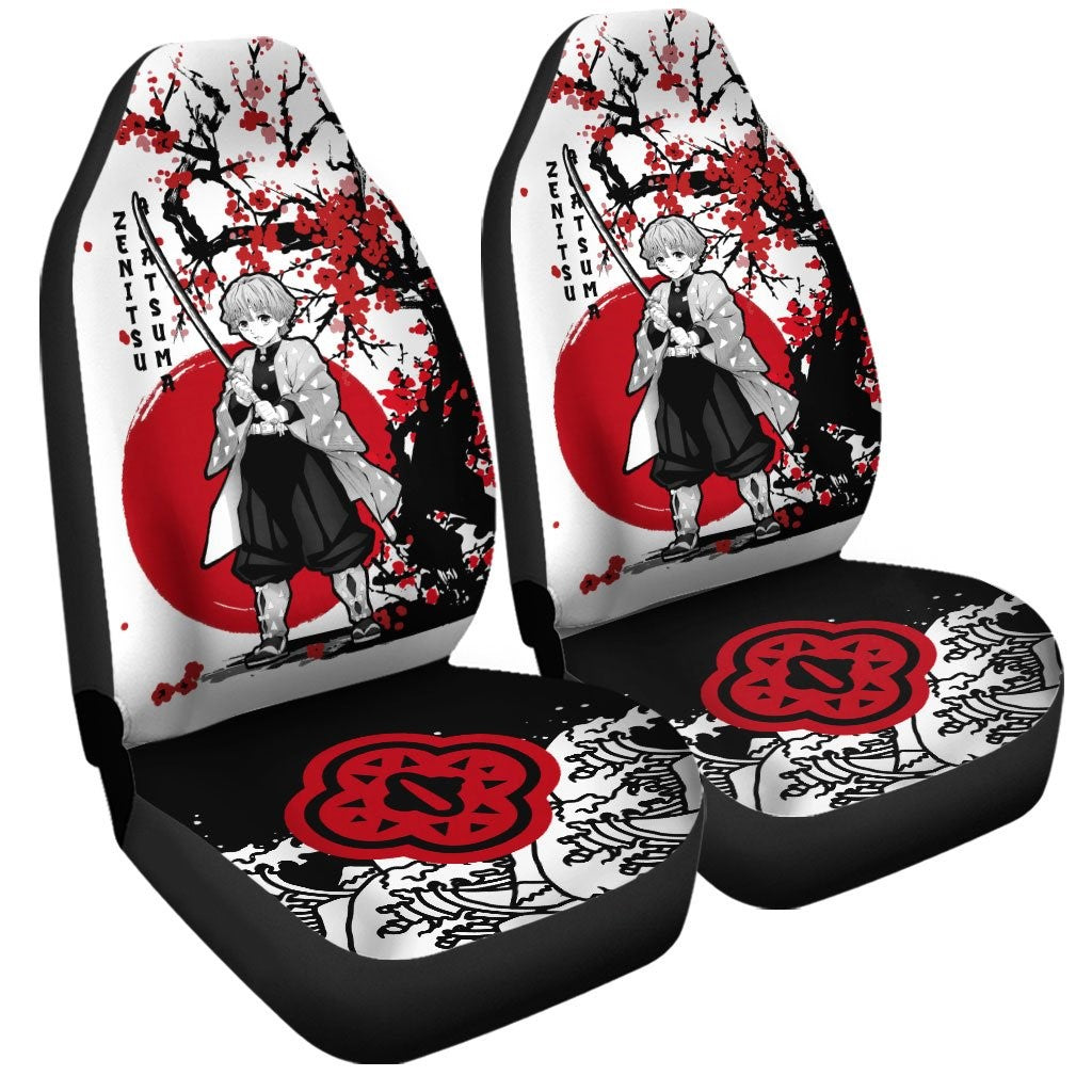Demon Slayer Car Seat Covers Zenitsu Japan Style Graphic Seat Covers