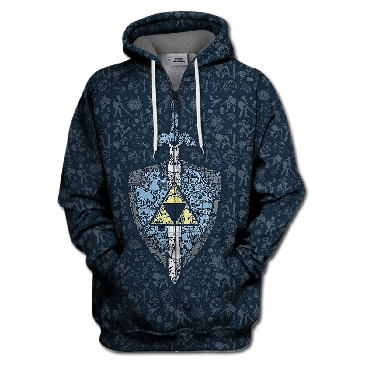 Unifinz Legend Of Zelda Shirt Shield Master Sword Dark Blue T-shirt Legend Of Zelda Hoodie Sweater Tank 2022