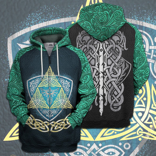 Unifinz Legend Of Zelda Shirt Triforce Shield Hyrule Symbol Celtic Style T-shirt Legend Of Zelda Hoodie Legend Of Zelda Tank 2022